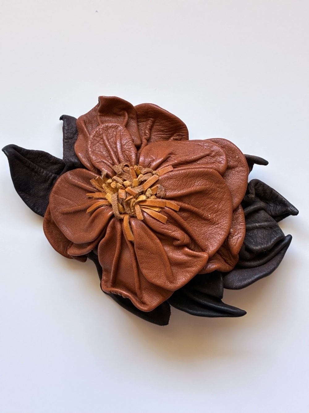 Vintage Unique  Natural Leather Barrette for Women’s Hair - Picture 7 of 8